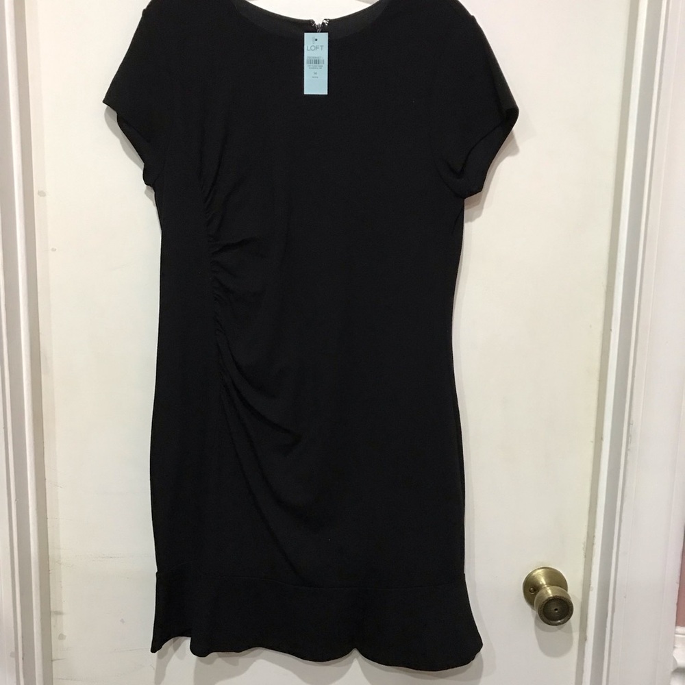 LOFT Black Midi Dress
